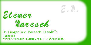 elemer maresch business card